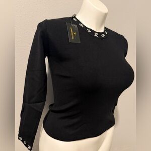 🔥VINTAGE LOUIS VUITTON WOMEN'S WARM LONG SLEEVE BLACK SWEATER SIZE MEDIUM NWT
